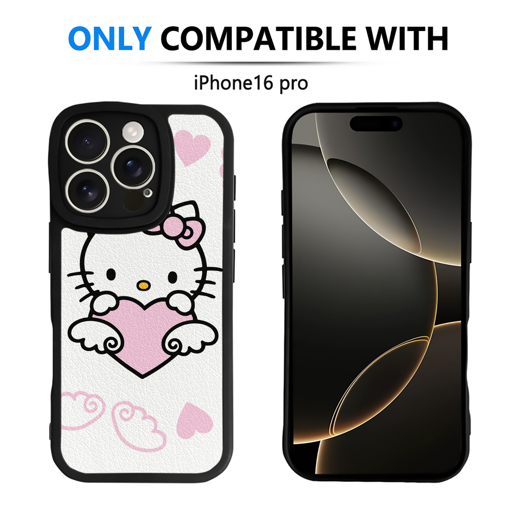 （画像用） Hello Kitty ハローキティ 【iPhone 16シリーズ対応】シリコンスマホケース（レザー調） 材質：シリコン